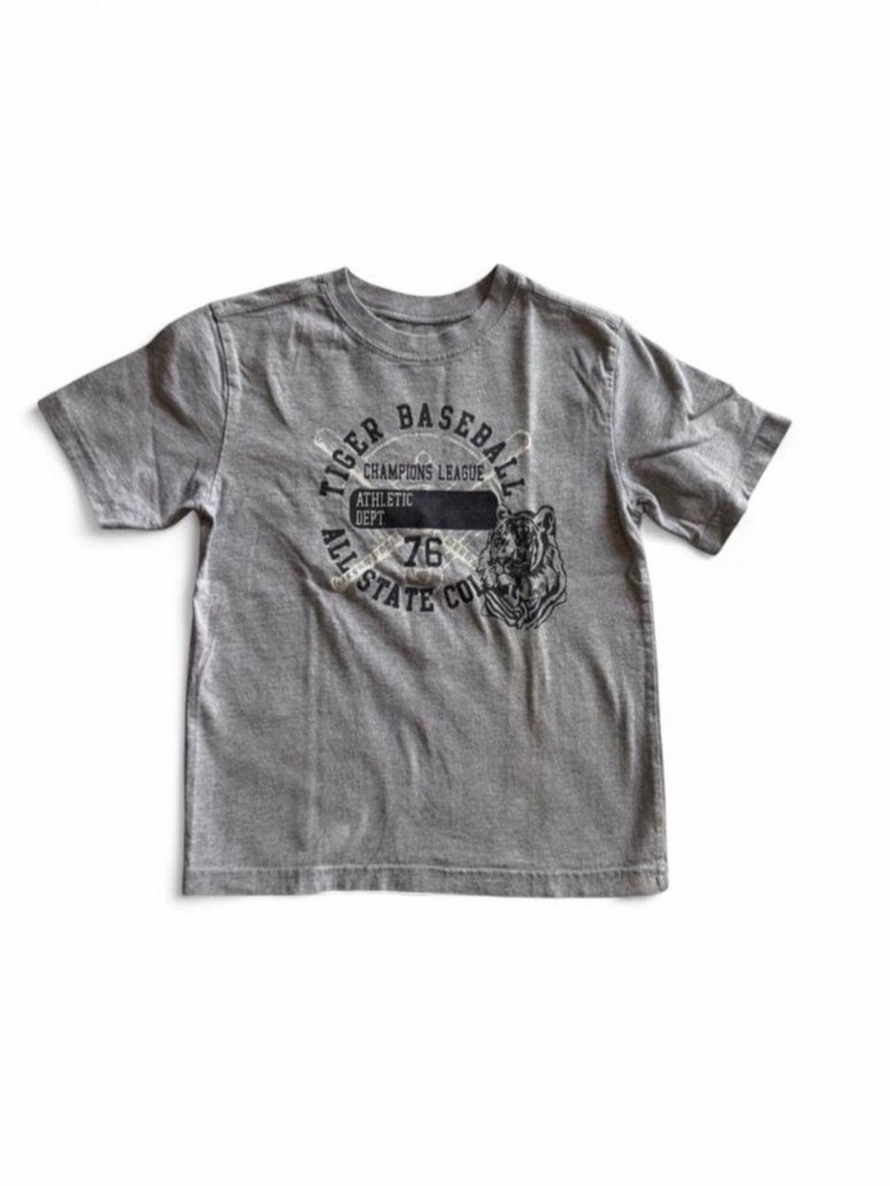 Cherokee Boys Tiger Baseball Graphic T-Shirt Grey Size 6/7